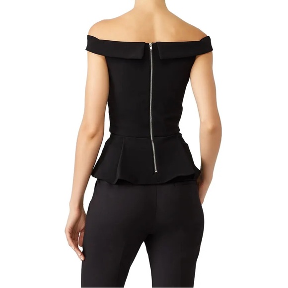 Parker Davina Peplum Top with Portrait Collar and Cut Out - Picture 3 of 6